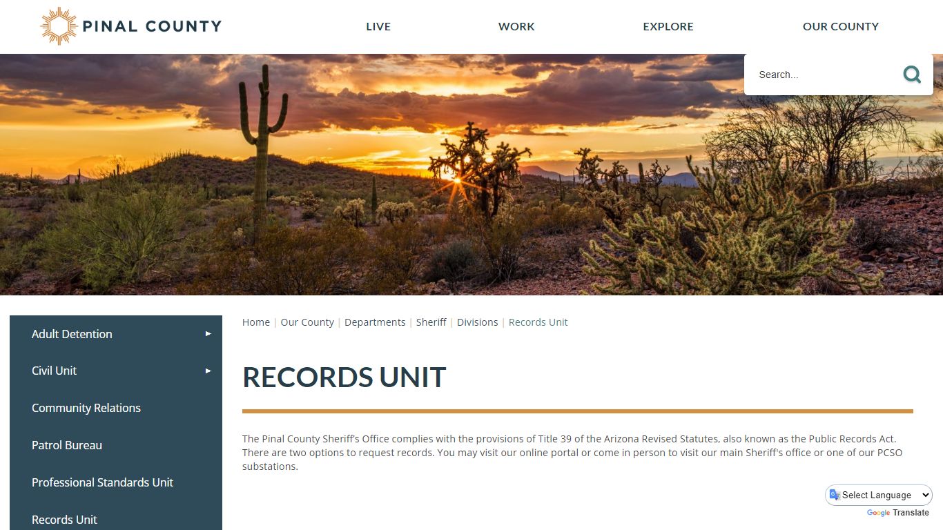 Records Unit | Pinal County, AZ